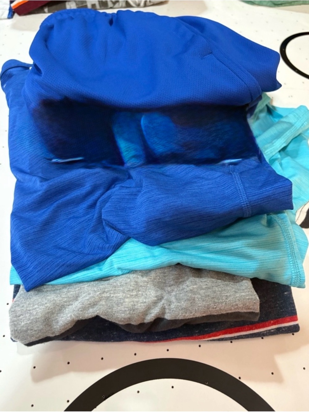 Mixed Activewear Tops - Blue, Black, Teal, Gray Stack/shorts 18